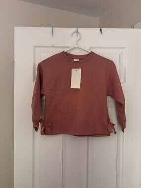 Zara Kids Blush Pink Sweatshirt with Bow Detail (6 Years)